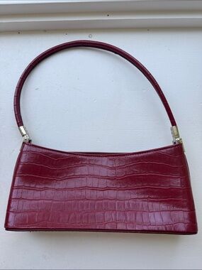 Y2K crocodile skin shoulder purse